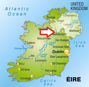 Peche en irlande, notre position géographique.